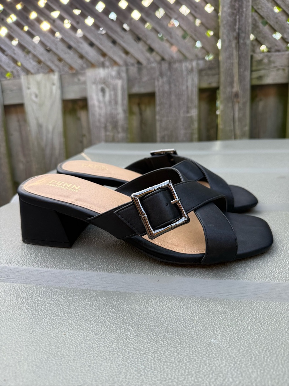 Penningtons Wide Width Block Heel Mules